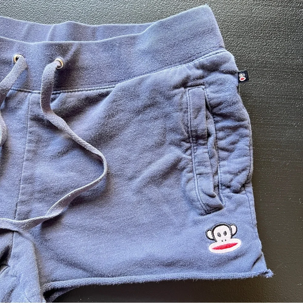 Paul Frank Julius Y2K Low Rise Sweat Shorts Mini Lounge Shorts Navy Blue Small - Picture 2 of 11